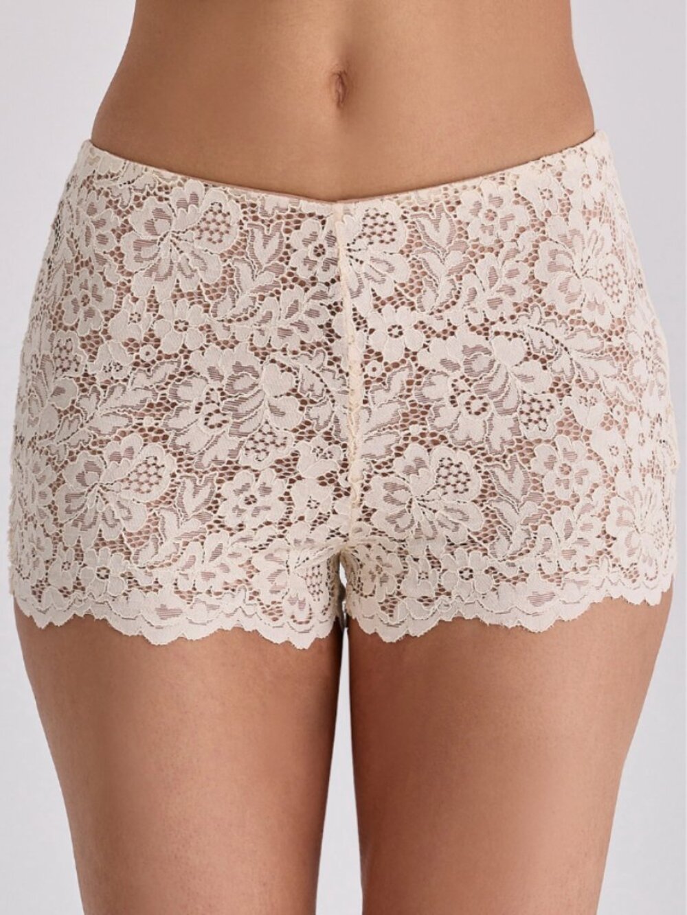 House of CB Cream Lace Boyshorts